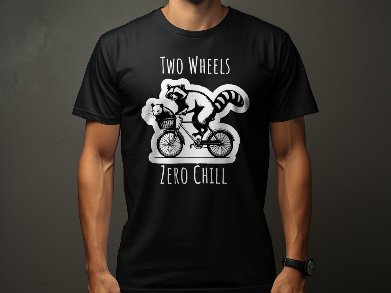 Two Wheels Zero Chill | Raccoon Bike Shirt