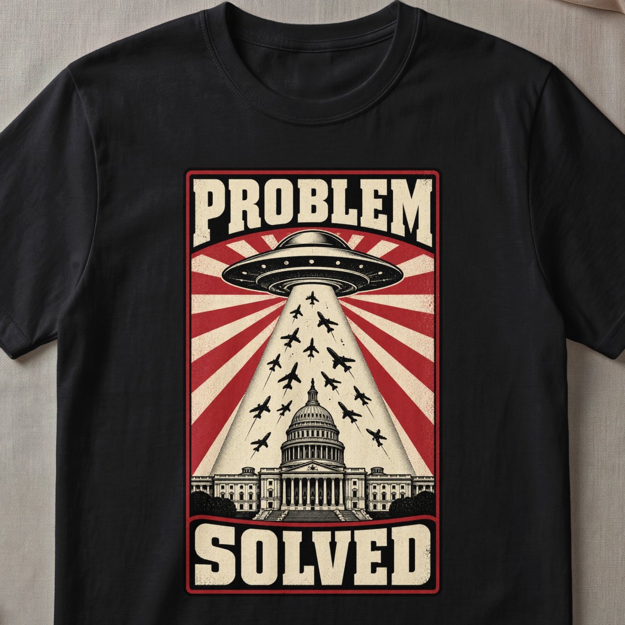 Problem Solved UFO Graphic T-Shirt
