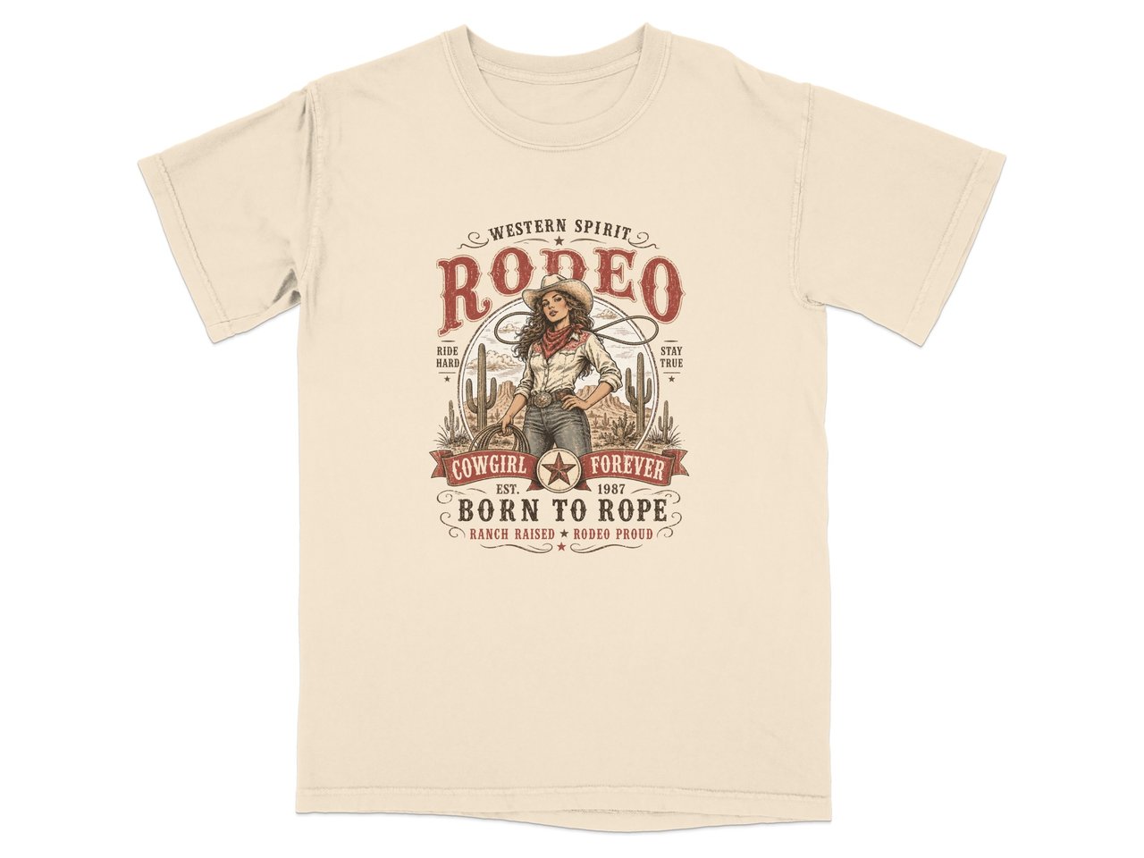 Born to Rope Vintage Cowgirl T-Shirt