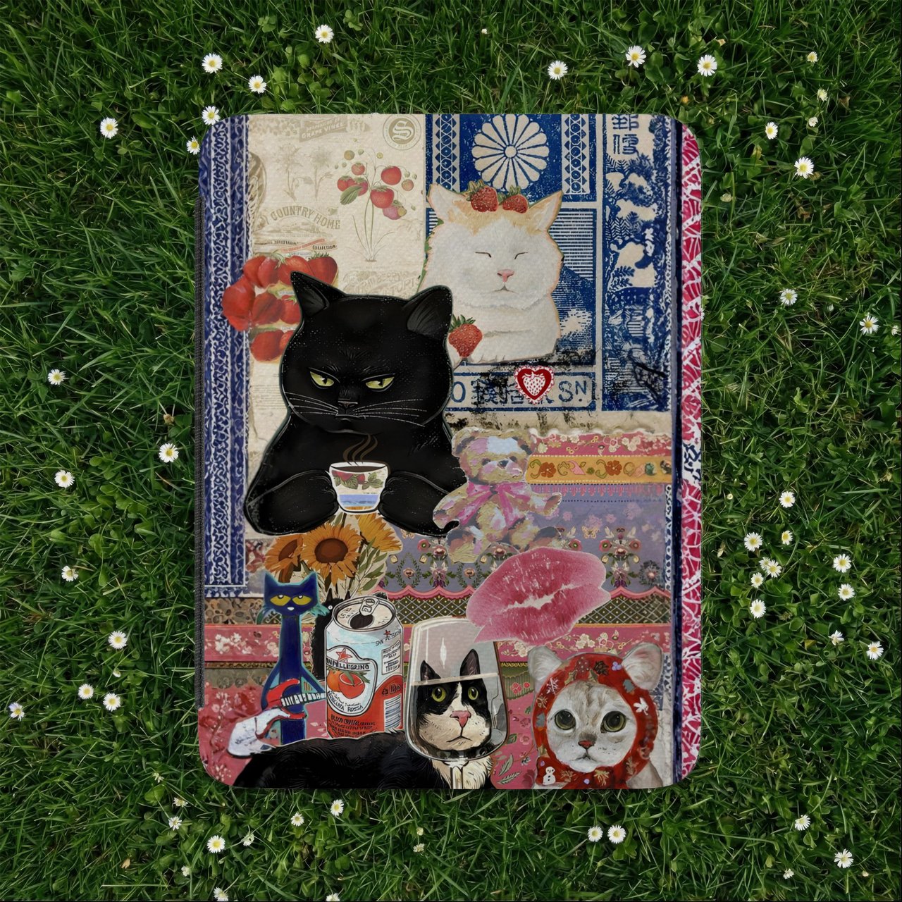 Vintage Cat Collage Kindle Case