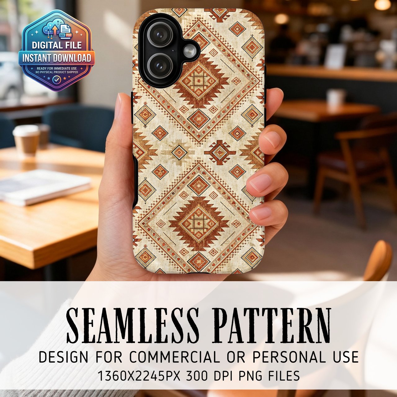 Rustic Aztec Pattern Digital Download
