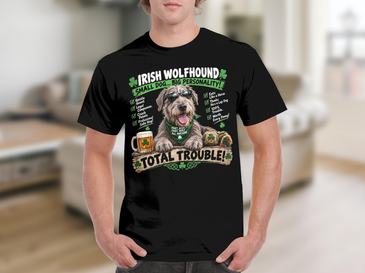 Irish Wolfhound Total Trouble Tee