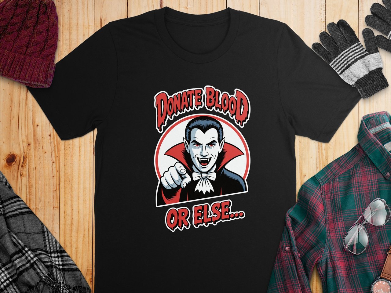Donate Blood Or Else Vampire Tee