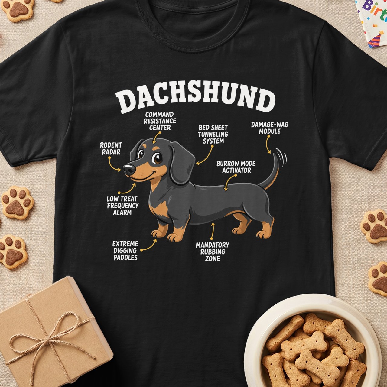 Funny Dachshund Anatomy Tee