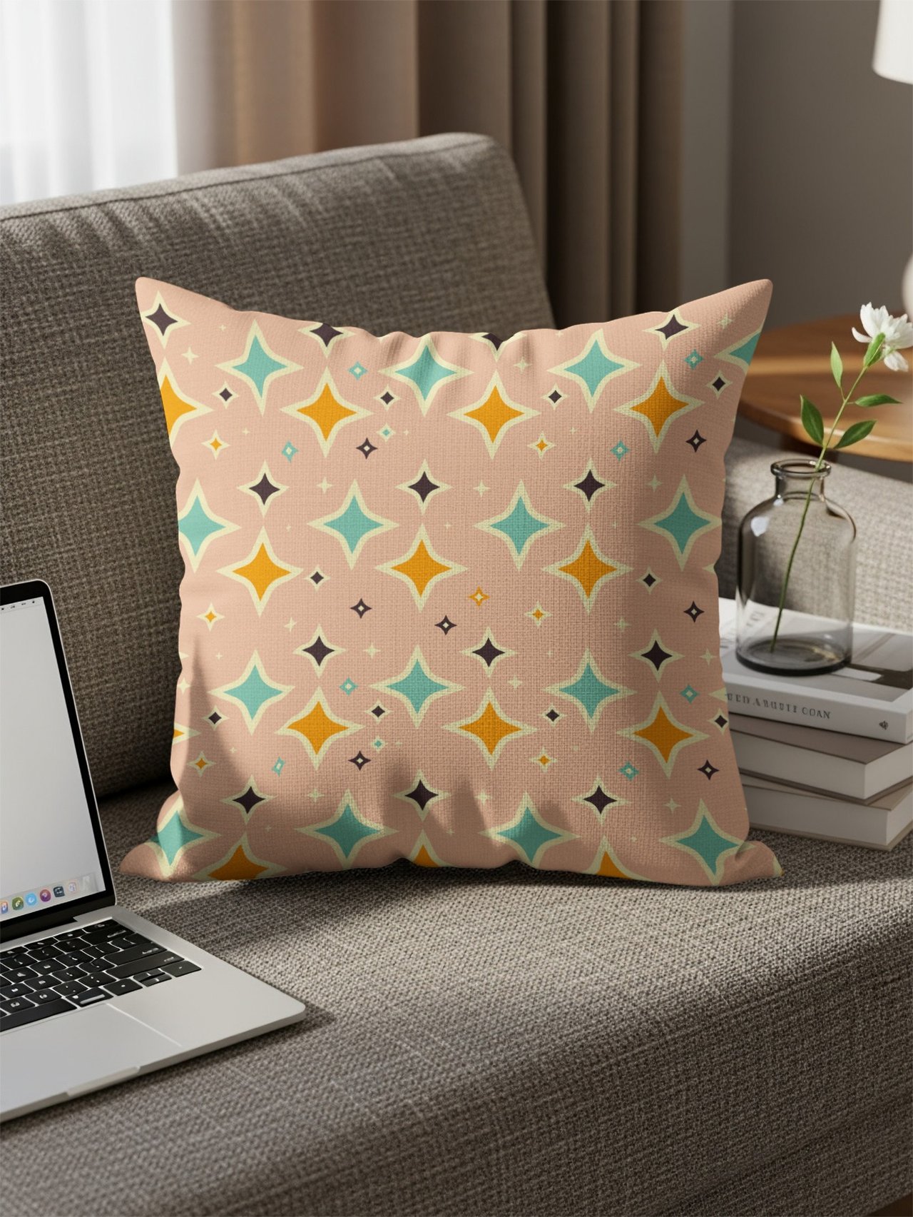 Star Throw Blanket and Pillow: Retro Style, Mid Century Modern  Home Decor