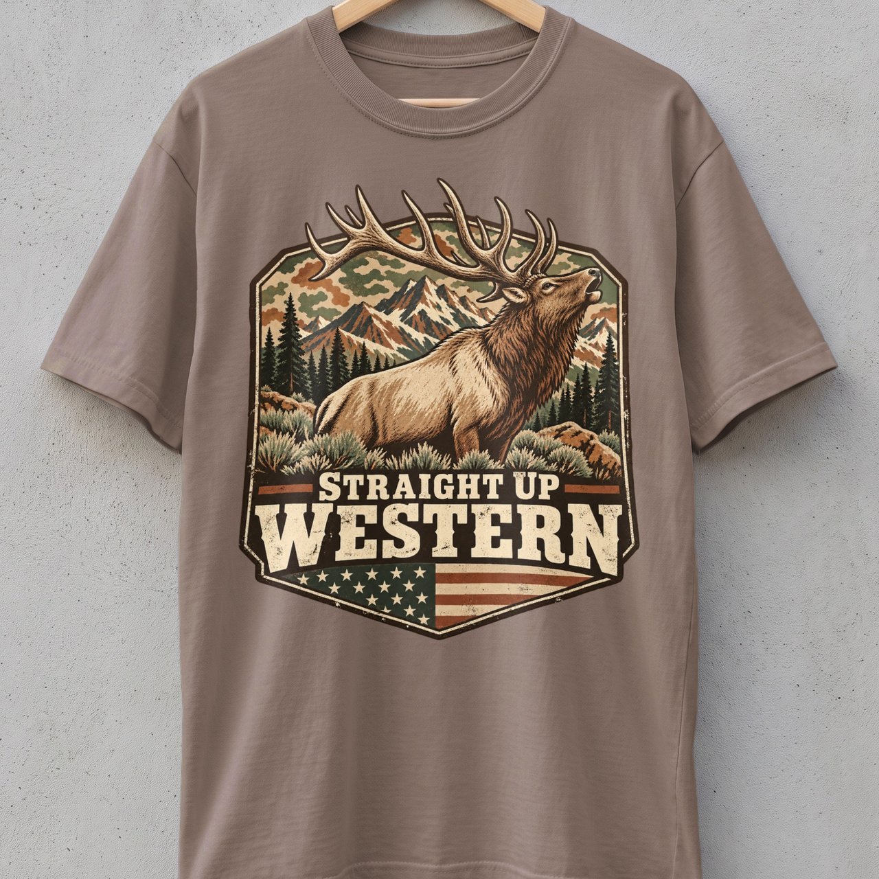 Straight Up Western Elk Tee
