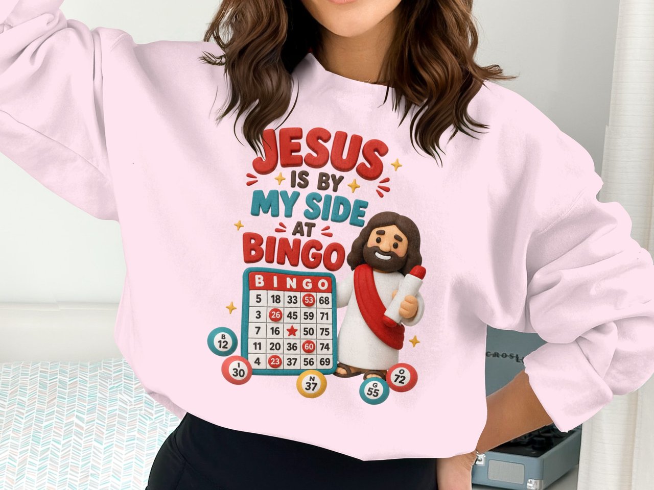 Jesus By My Side At Bingo Sweatshirt
