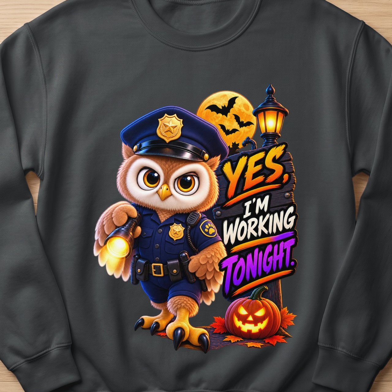Officer Hoot the Owl Working Tonight Sweatshirt