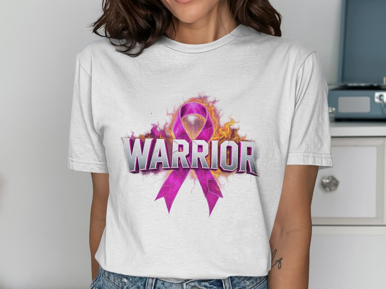 Cancer fighting t-shirt, Warrior ribbon shirt, Breast cancer awareness Tee, Survivor support top, Hope shirt, Fundraiser apparel, Gift idea