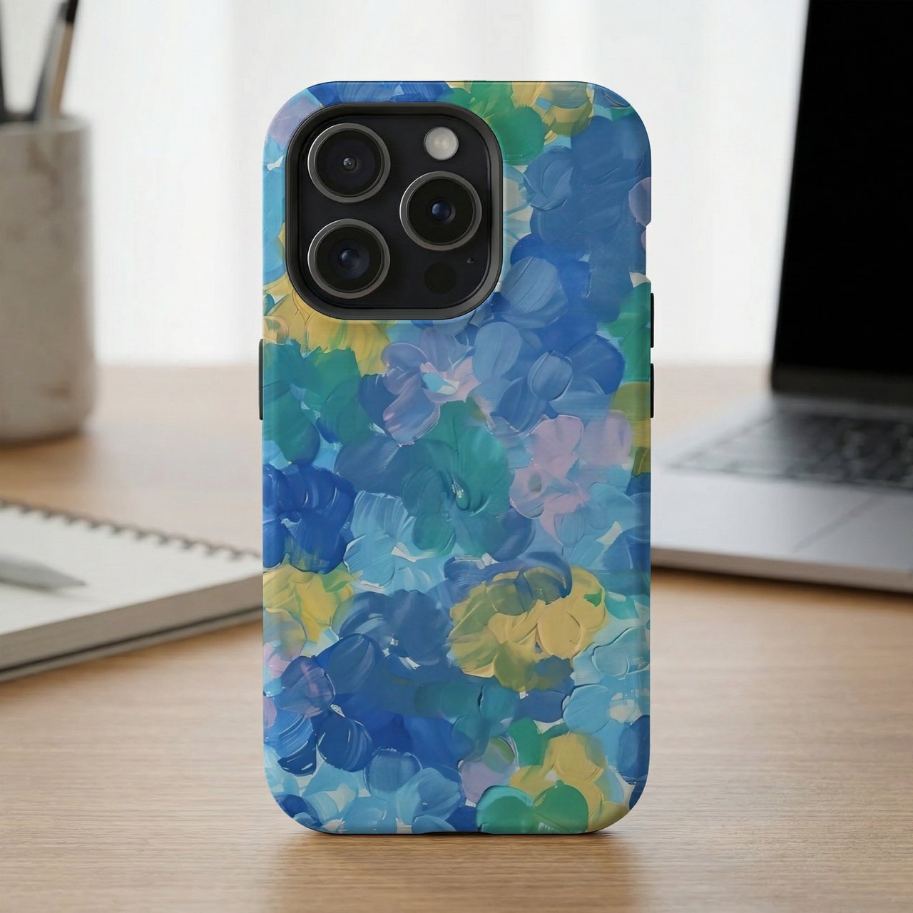 Blue Floral Oil Painting MagSafe® Phone Case