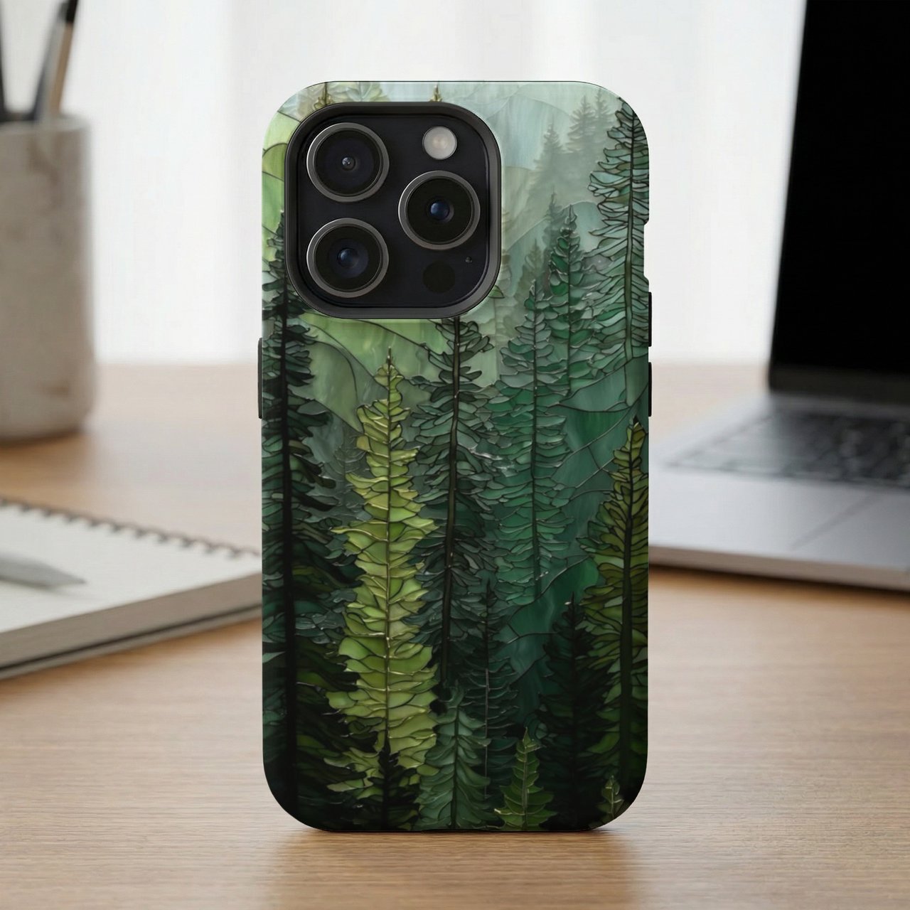 Stained Glass Pine Forest MagSafe® Phone Case