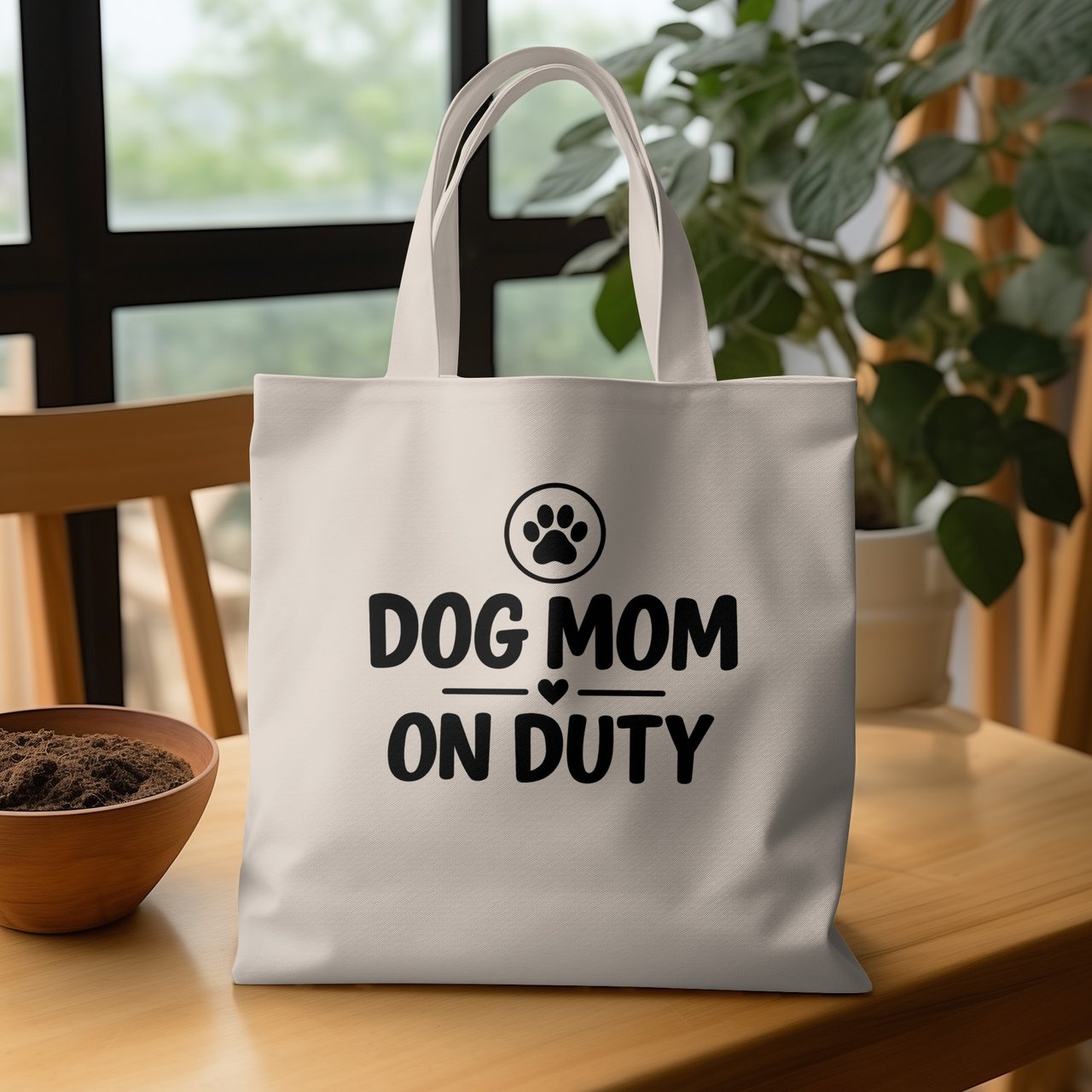 Dog Mom On Duty Tote Bag