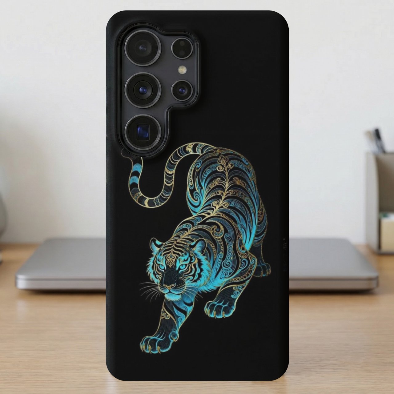 Glowing Blue Tiger MagSafe® Phone Case
