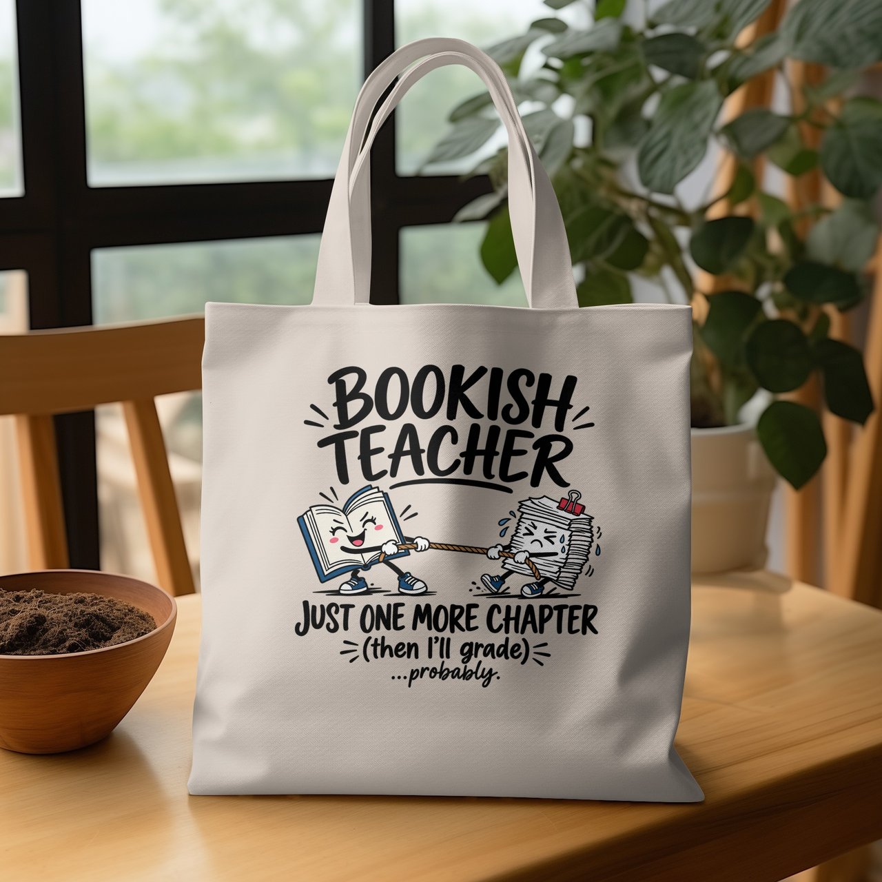 Bookish Teacher Tote Bag