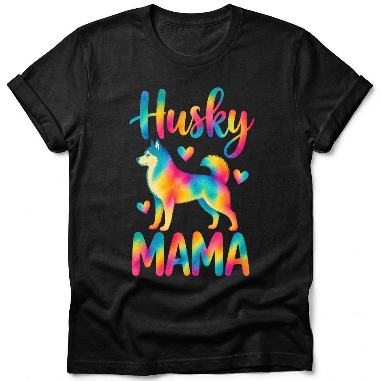 Rainbow Husky Mama Tee