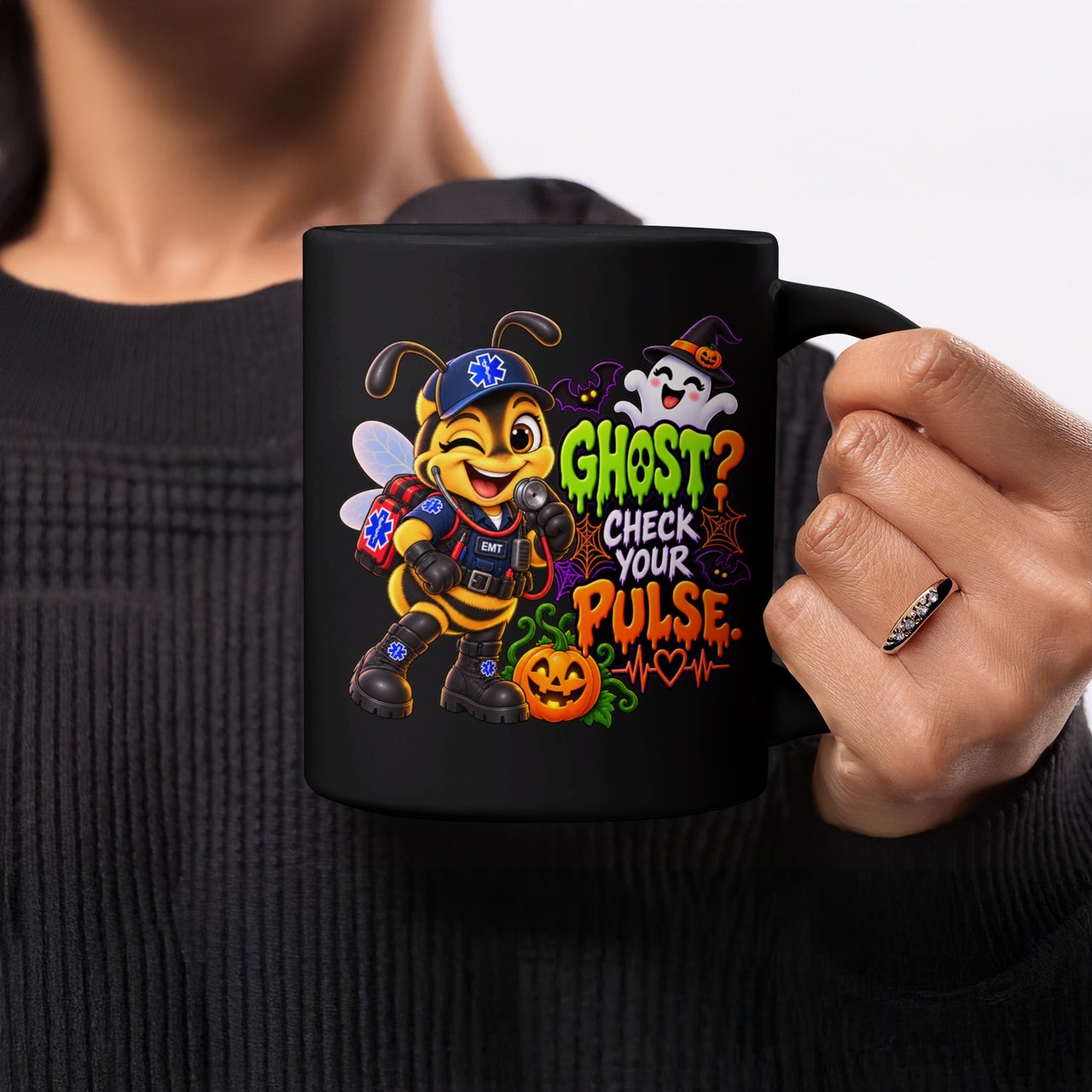 Ghost Check Your Pulse EMT Mug
