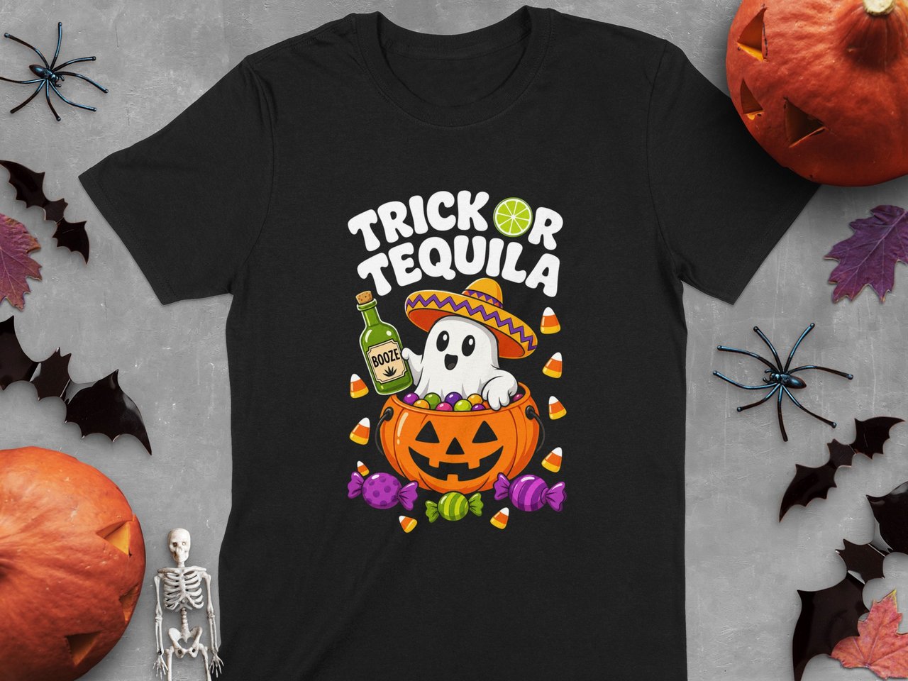 Trick or Tequila Ghost Tee