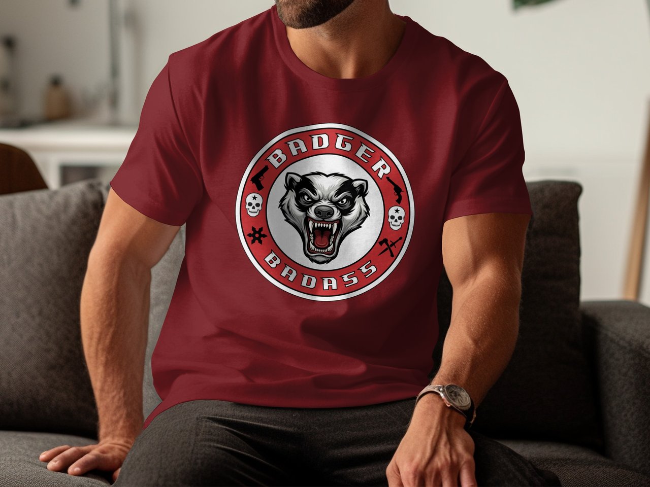 Badger Badass, Tshirt, Honey Badger Badass, Attitute gift for him and all the Rebel kick ass men