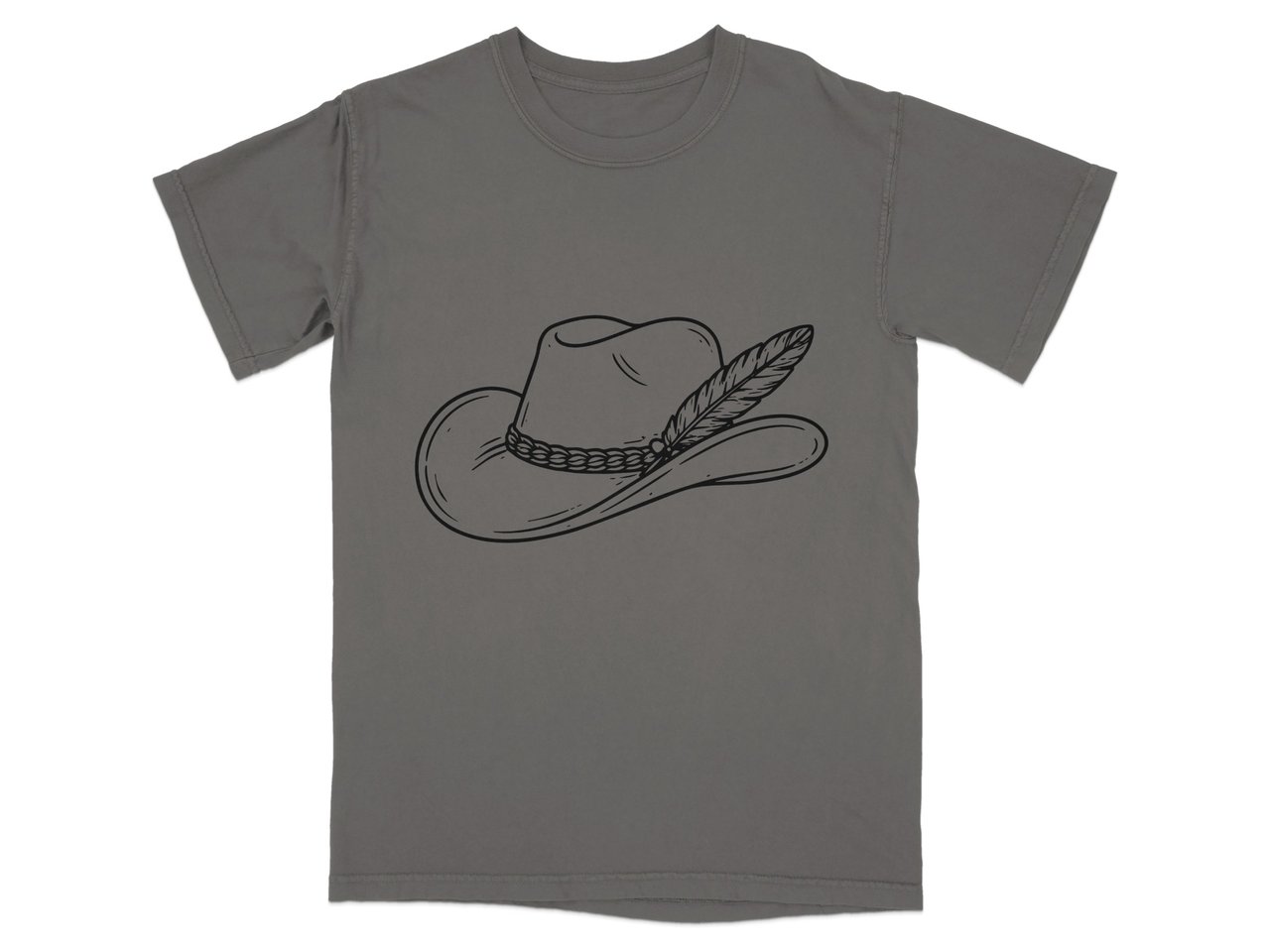 Rustic Cowboy Hat Line Art T-Shirt