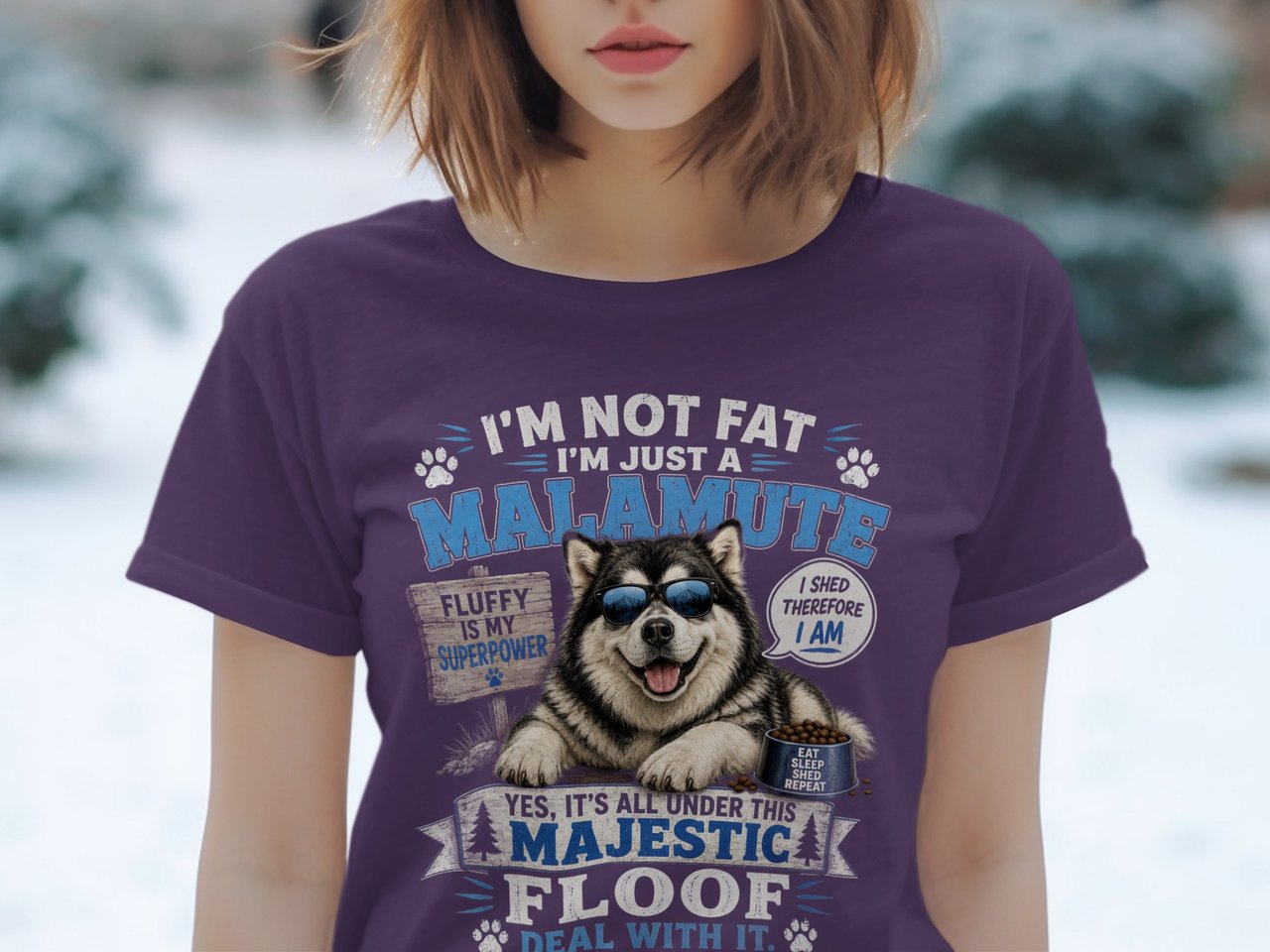 Majestic Floof Malamute Tee