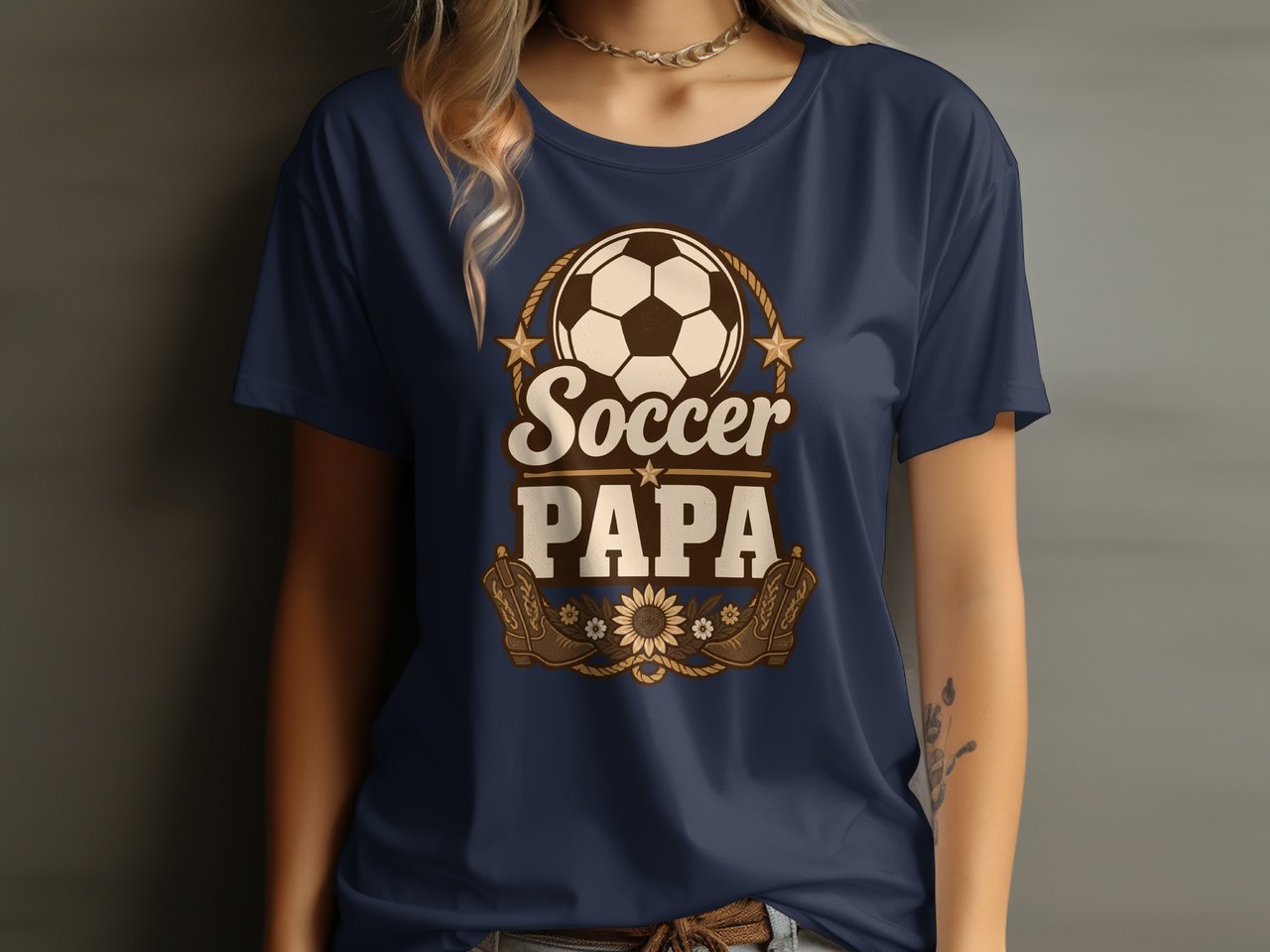 Soccer Papa Western Tee or Sweatshirt