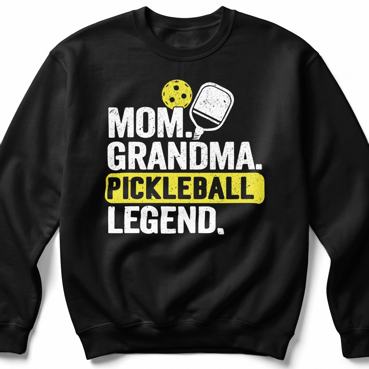 Pickleball Gildan Crewneck Sweatshirt, Mom Grandma Pickleball Legend, Court Warm Up Layer for Players