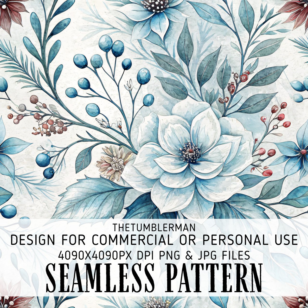 Watercolor Floral Tumbler Digital Paper, Flowers Backgrounds, Junk Journal Pages, Printable PNG, Scrapbooking Paper