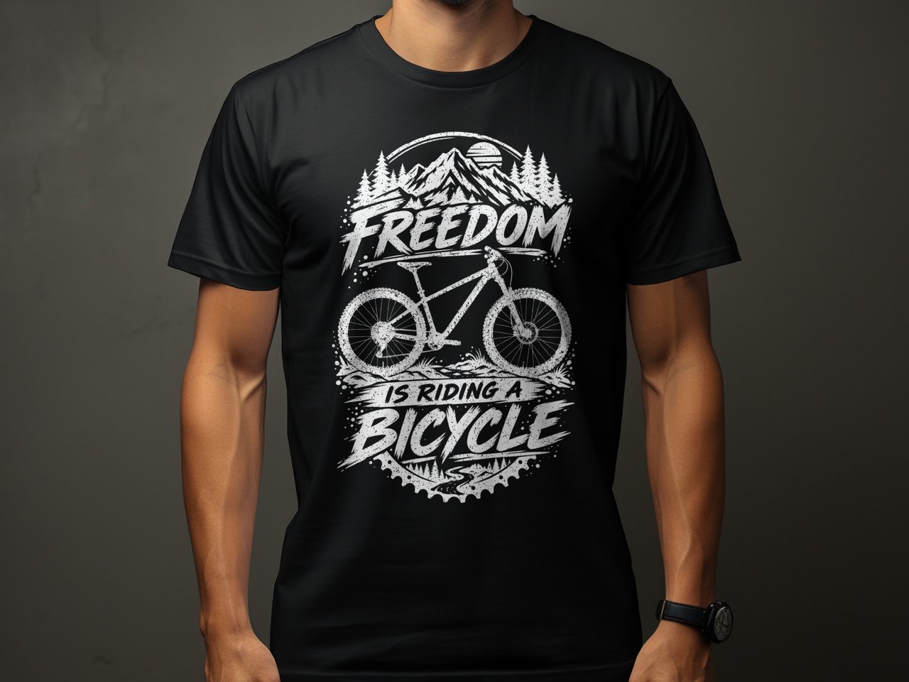 Freedom Is Riding a Bicycle | Mountain Bike T-Shirt