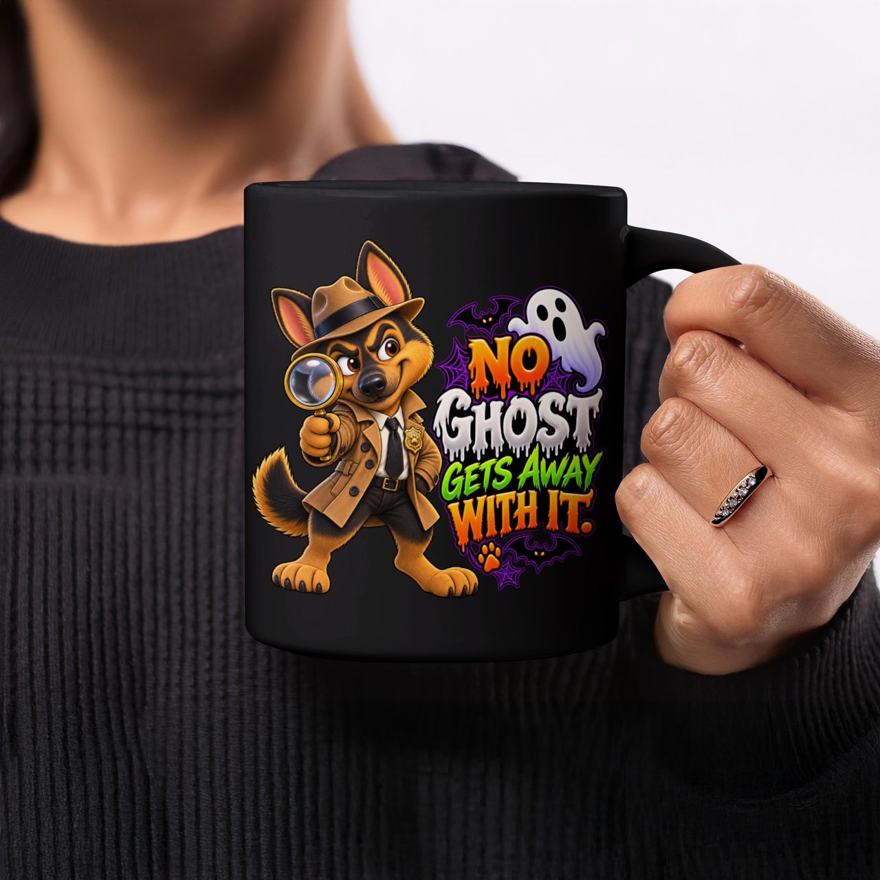 German Shepherd Detective Halloween Mug