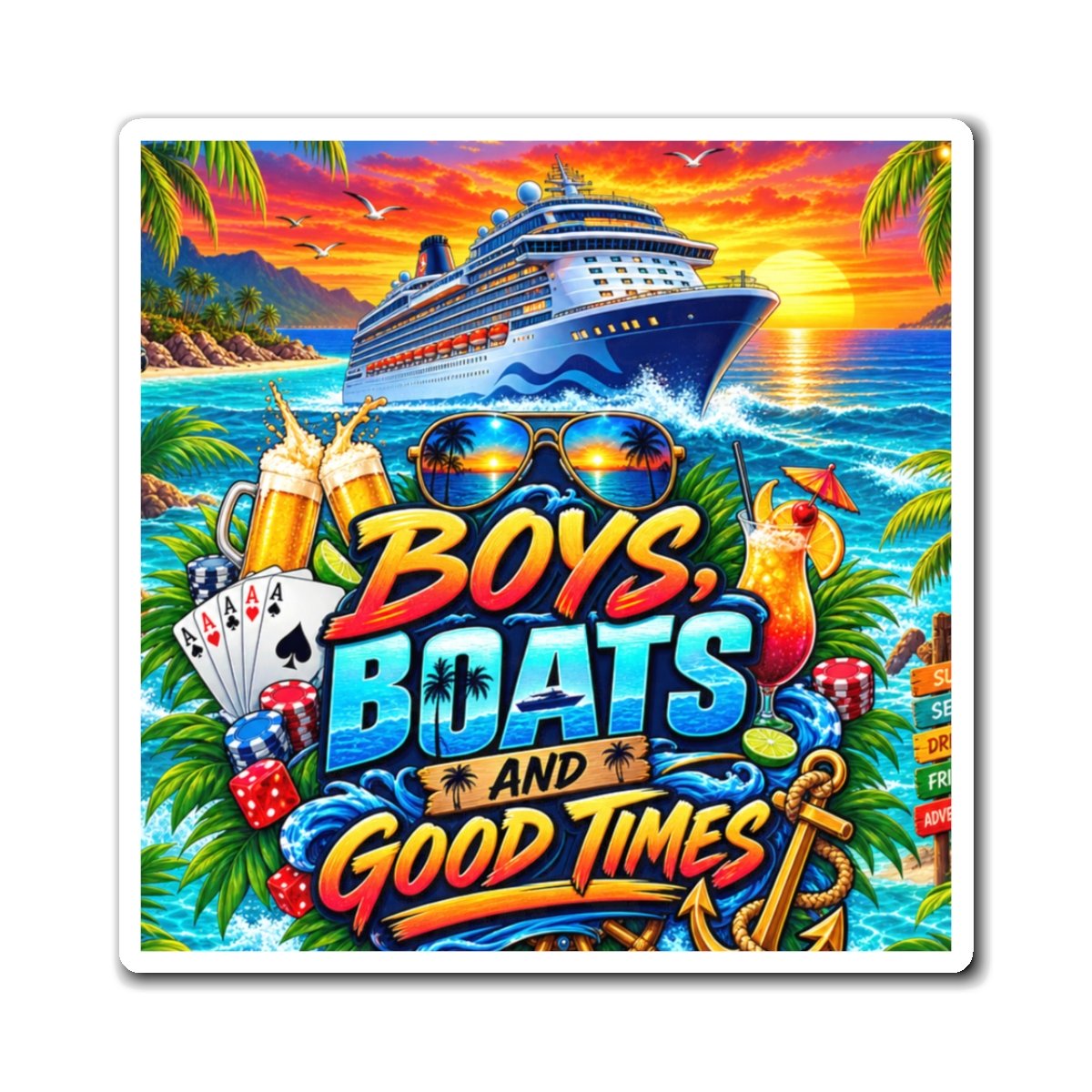 Boys Boats & Good Times Magnet