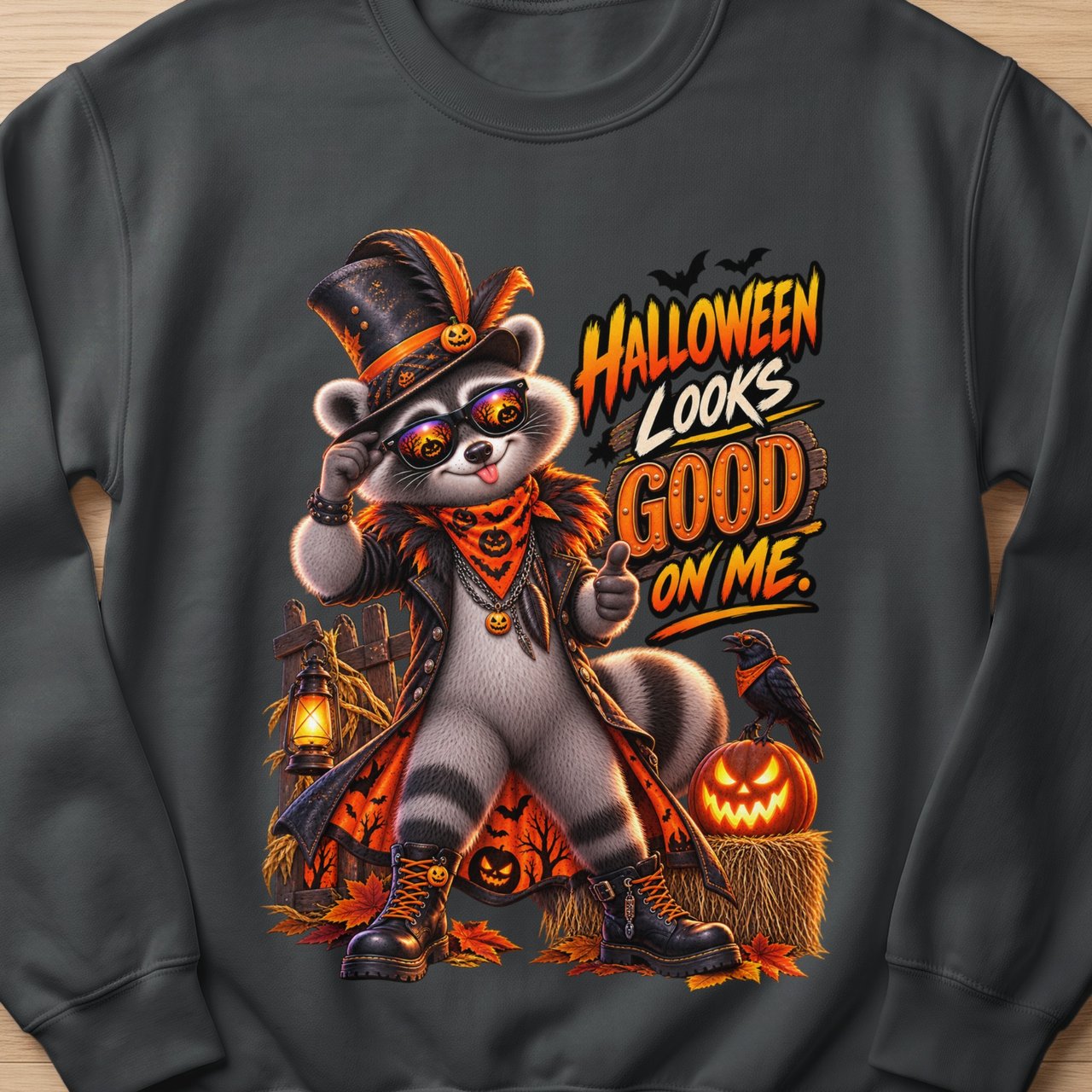 Halloween Randy the Raccoon Sweatshirt
