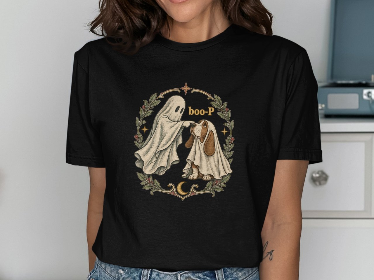 Basset Ghost Boop Tee