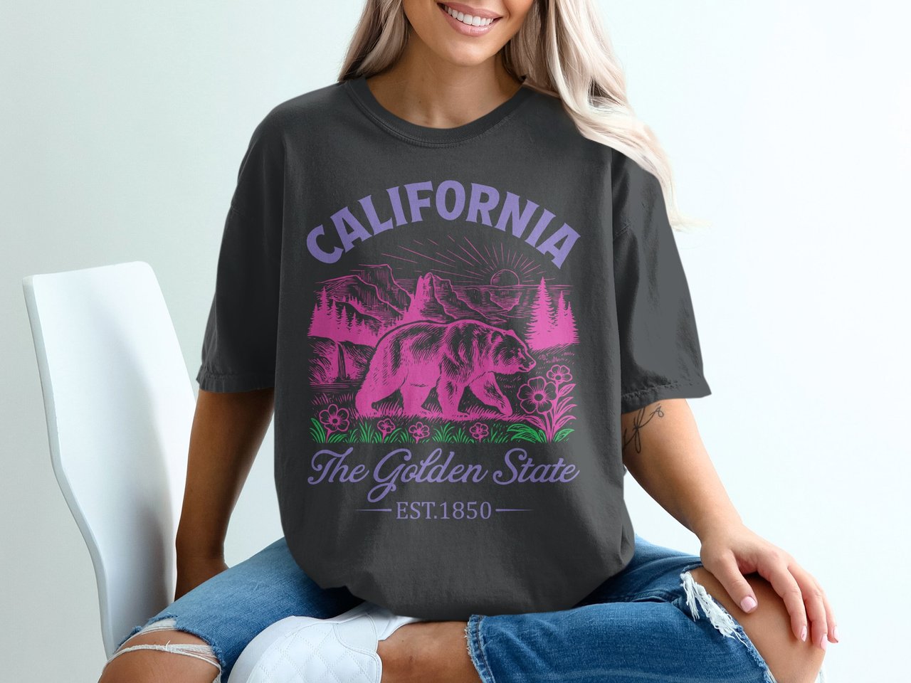 Vintage California Bear Scenic T-Shirt
