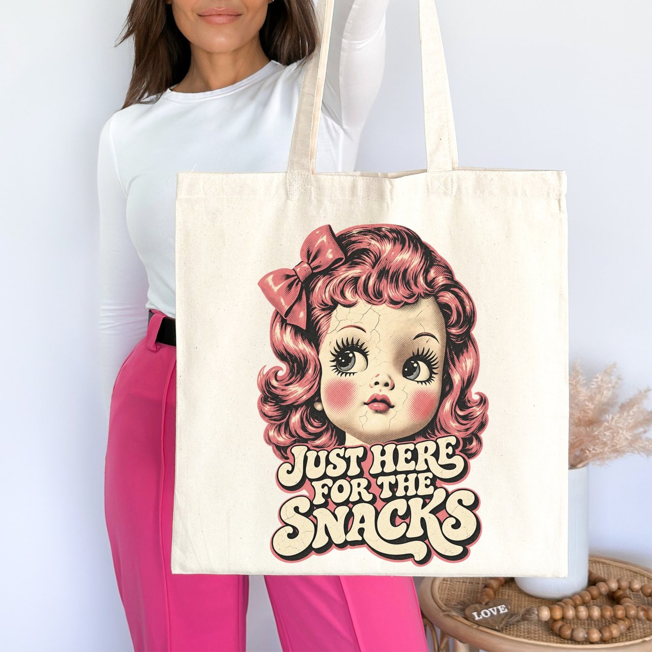 Just Here For The Snacks Tote Bag