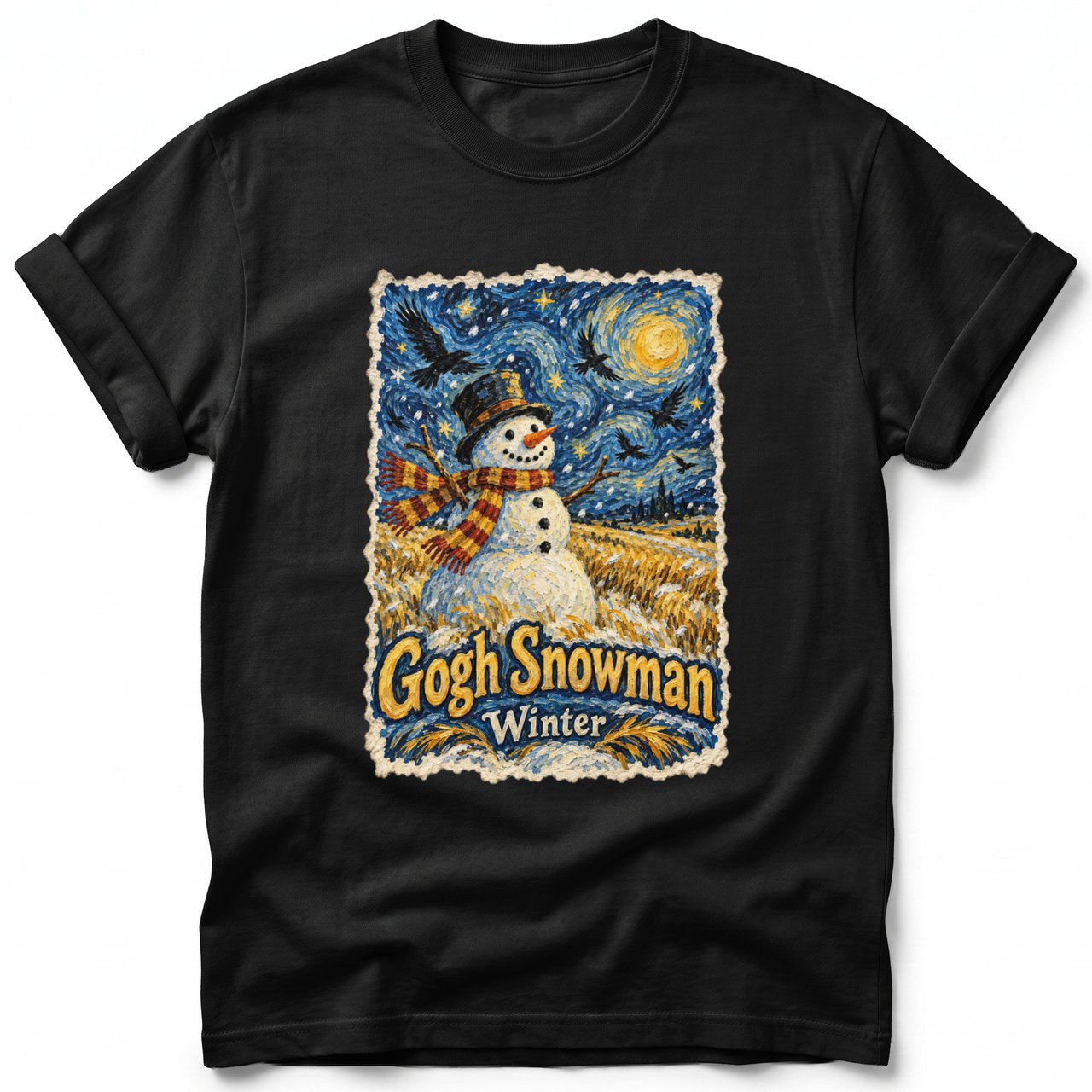 Gogh Snowman ~ Comfort Colors Premium Tee