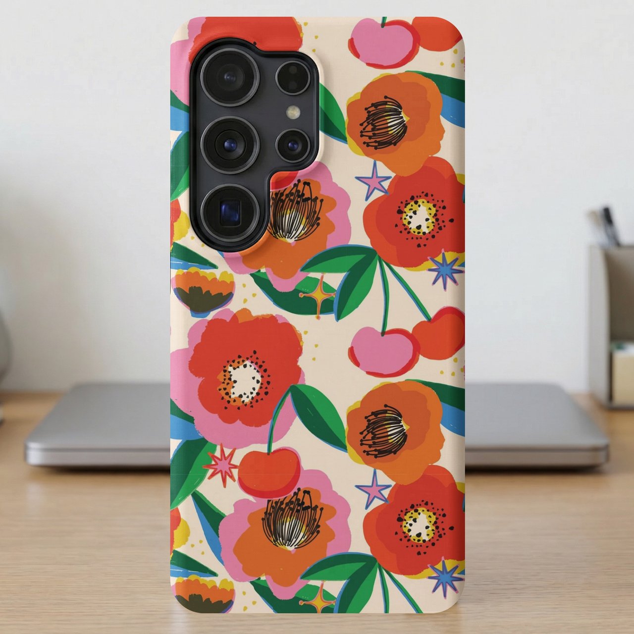 Retro Floral Cherry MagSafe® Phone Case