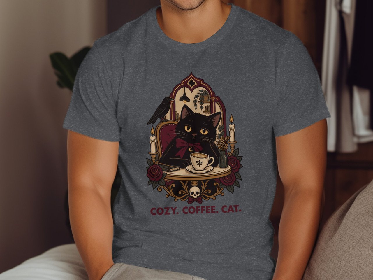 Cozy Coffee Cat Tee or Sweatshirt