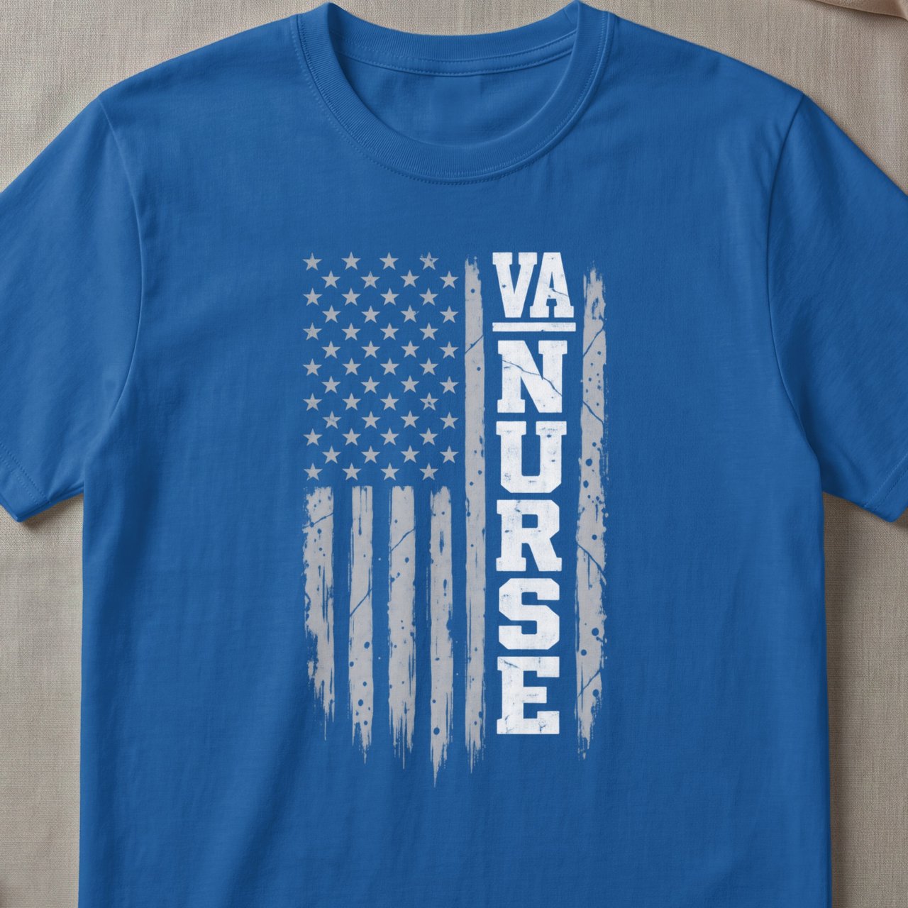 VA Nurse American Flag Tee