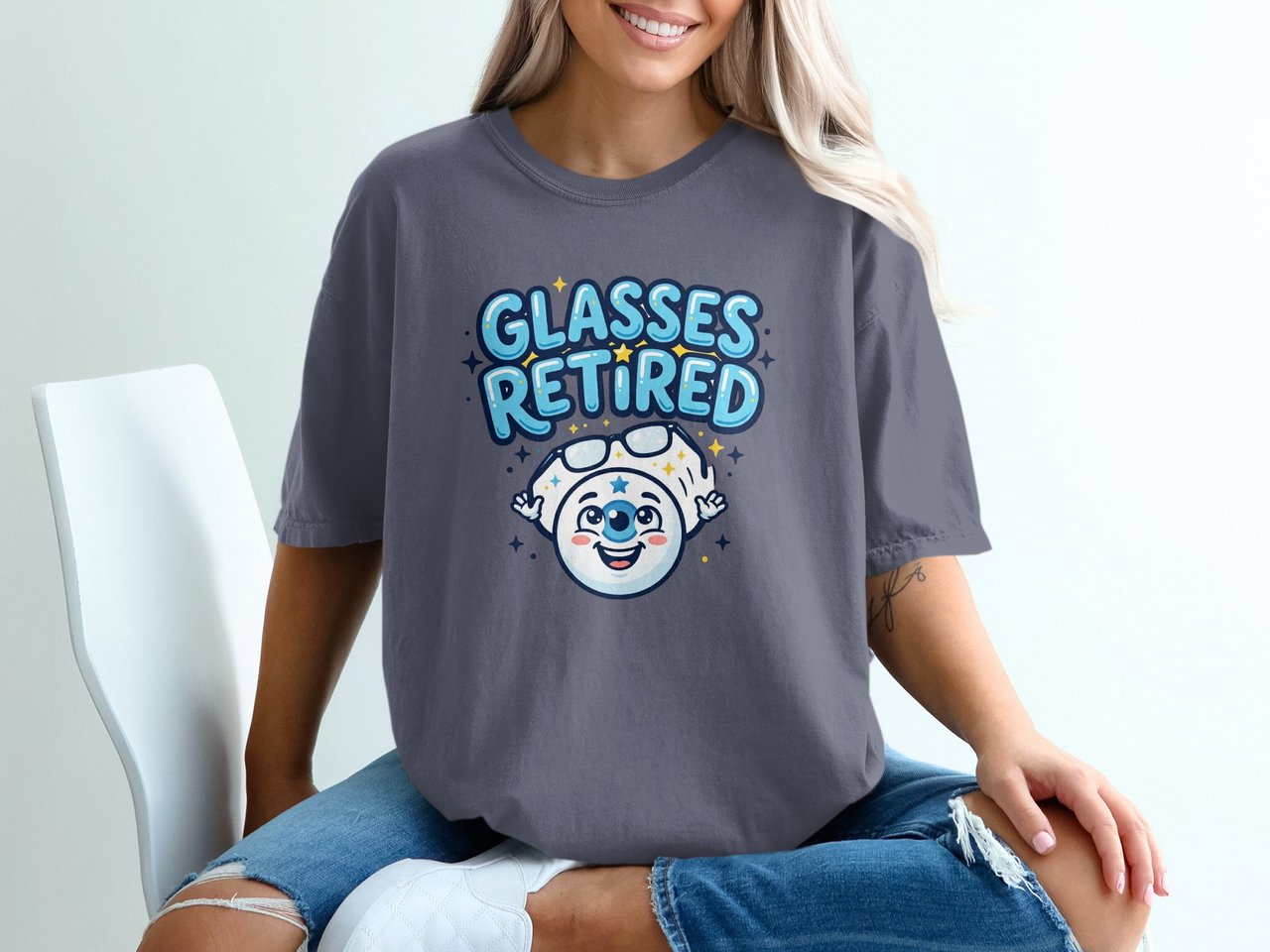 Glasses Retired T-Shirt Post LASIK Eye Surgery Vision Correction Eyeball Graphic Apparel