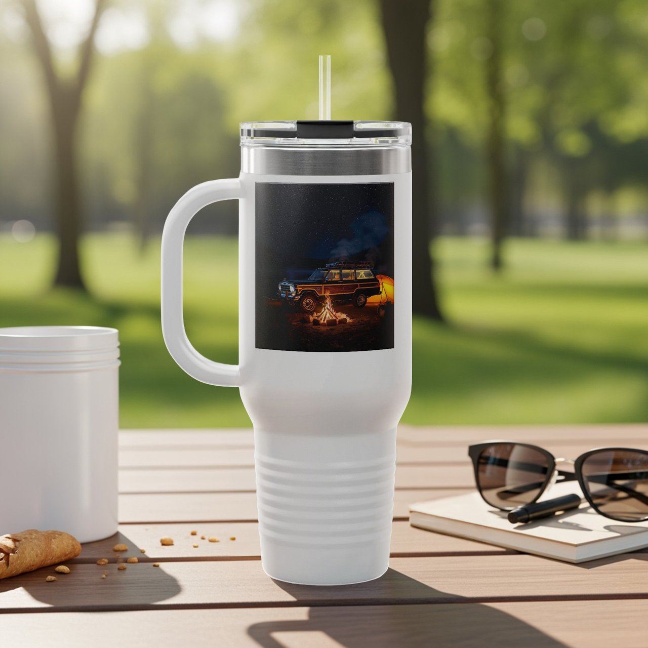 Grand Wagoneer Tumbler, The Waggy Car, Camping by Lake, Stars Tumbler, Gift for Car Lover, Grand Wagoneer Gift, Car Tumbler