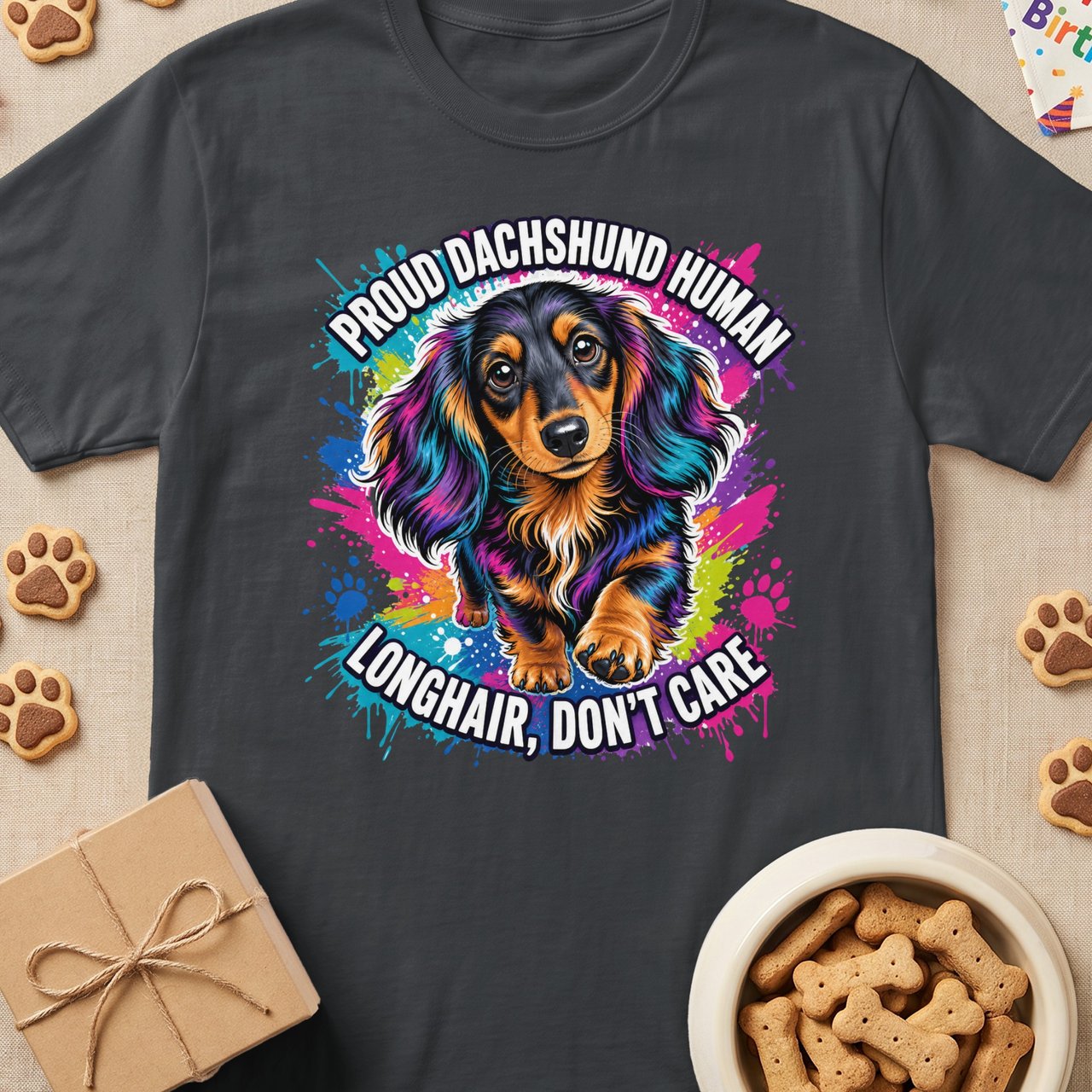 Longhair, Don't Care Dachshund Tee