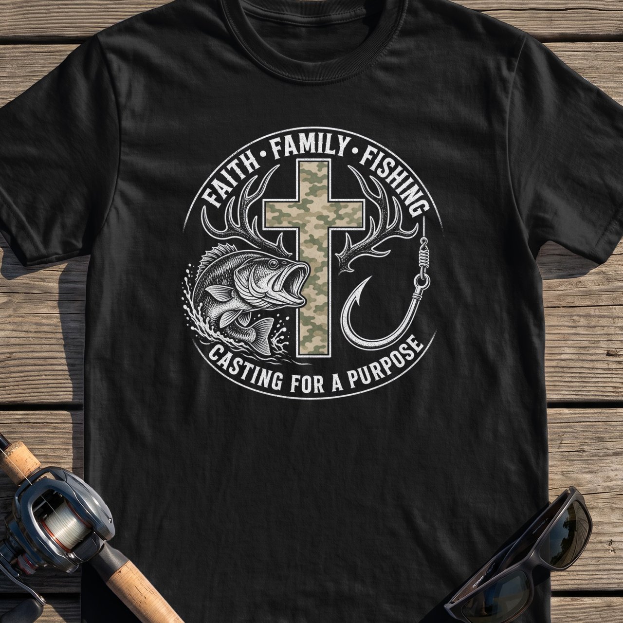 Faith Family Fishing T-Shirt