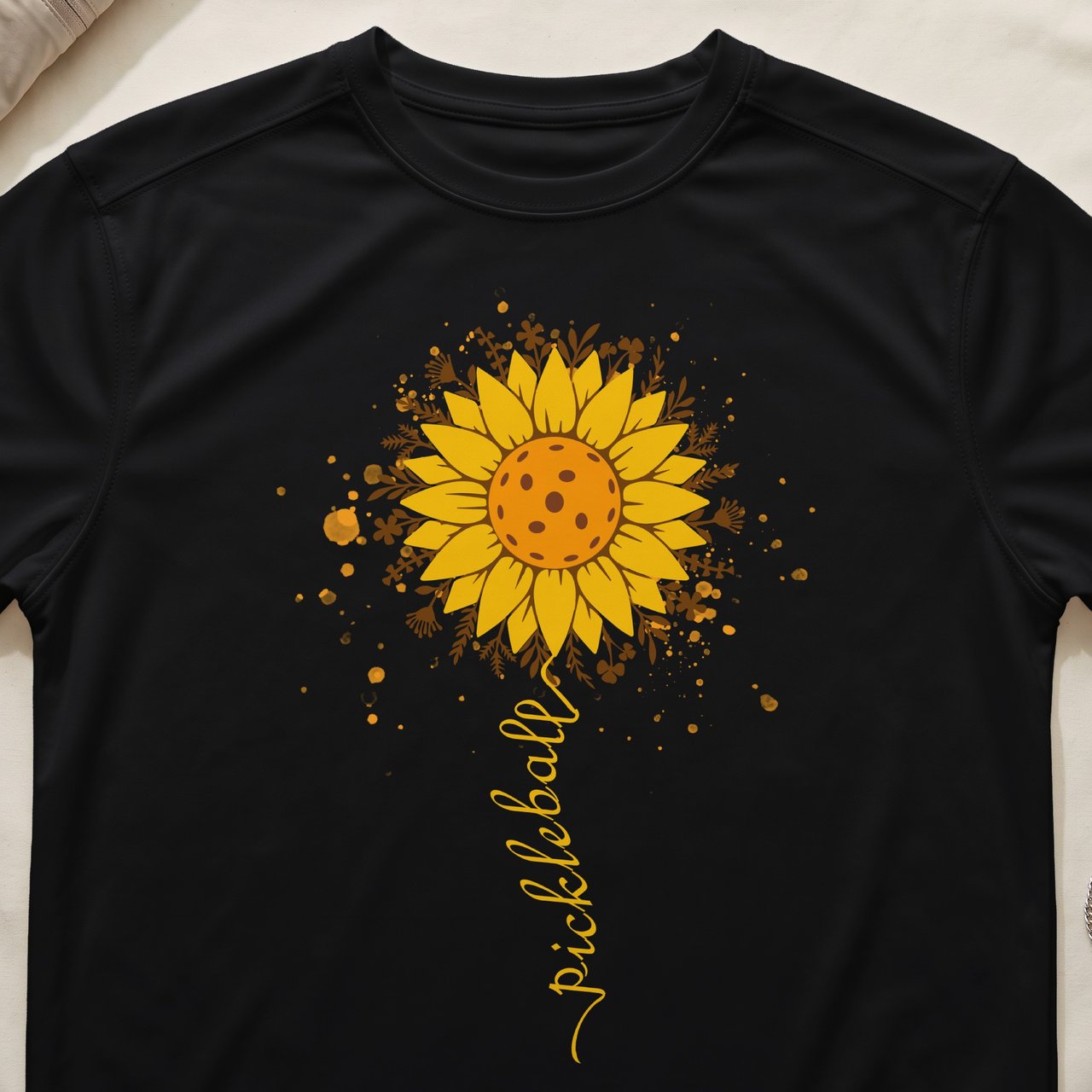 Pickleball Sport-Tek Performance Tee, Pickleball Sunflower Graphic, Moisture Wicking Court Apparel