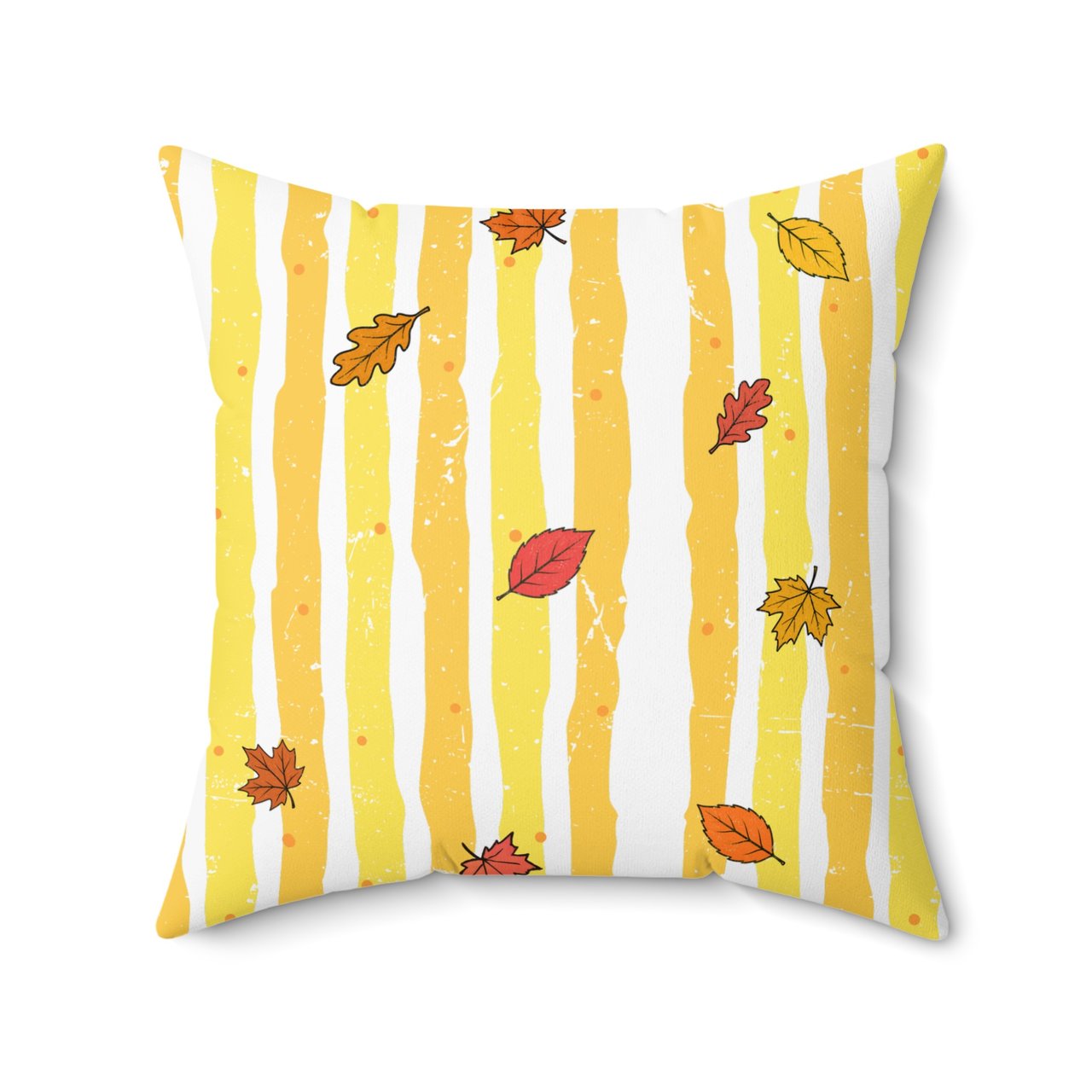 Fall Leaf Yellow Stripe Throw Pillow Case & Table Runner, Autumn Home Decor, Seasonal Accent Pillows