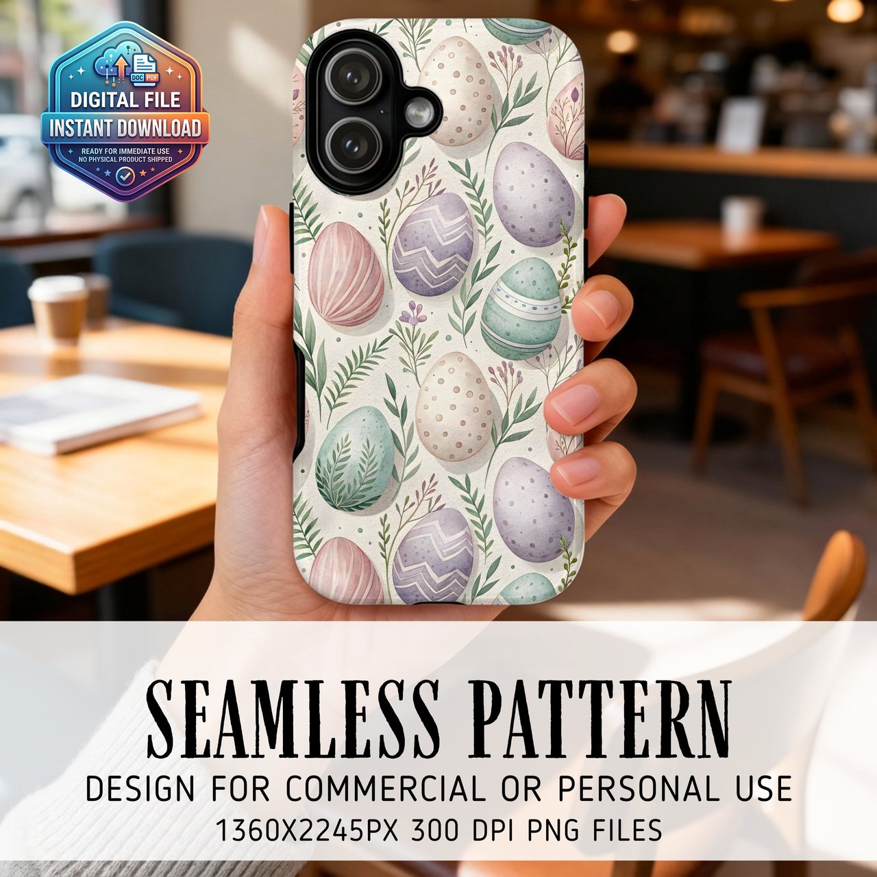 Watercolor Easter Eggs Digital