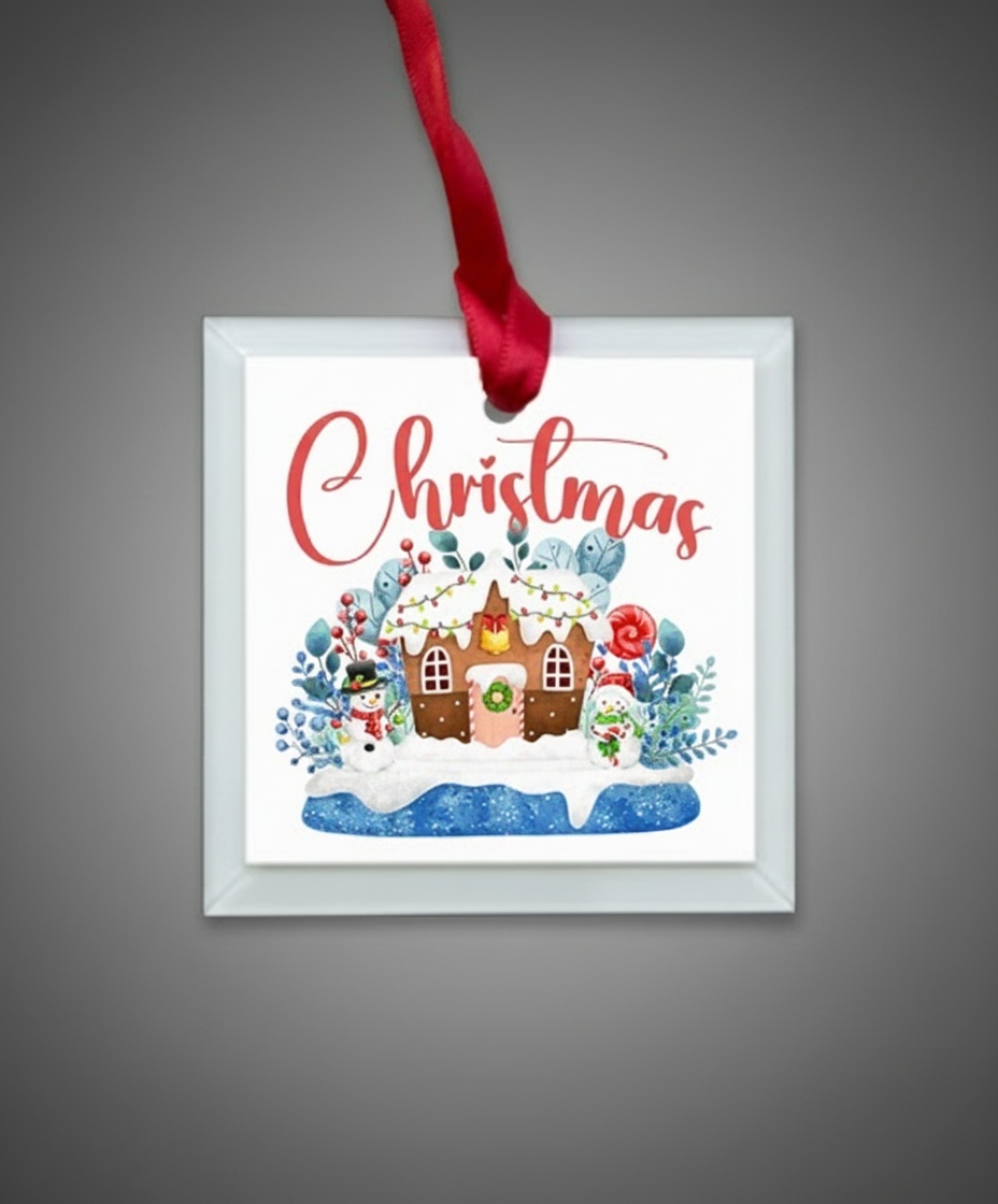Glass Square Ornament