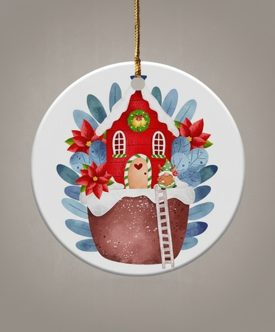 Round Ceramic Ornament