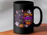 I Dont Run From Ghosts Black Cat Mug thumbnail 14