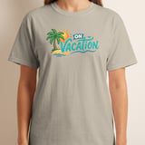 On Vacation Shirt, Tropical Palm Tree Beach T-Shirt, Summer Travel Tee, Getaway Holiday Gift for Her, Family Trip T-Shirts thumbnail 3