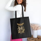 Vintage Botanical Moth Tote Bag thumbnail 2